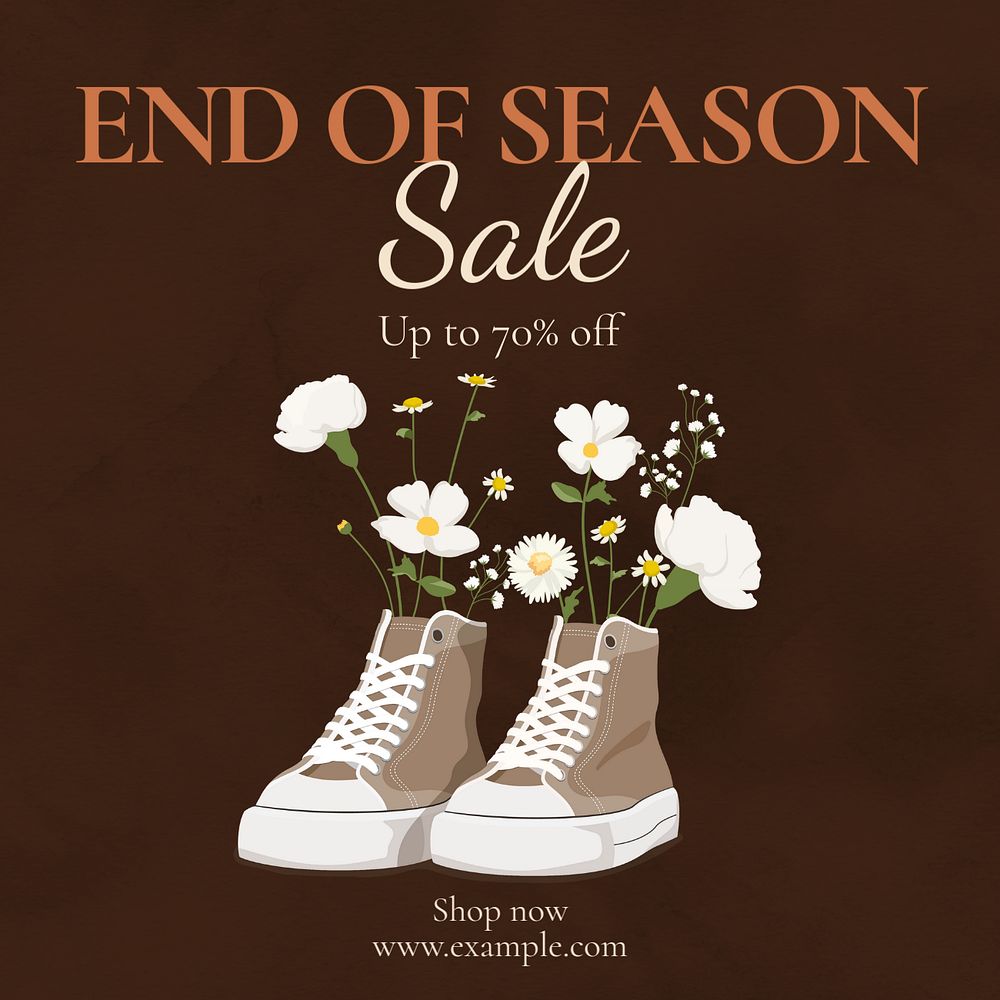 End of the season sale Instagram post template, editable text