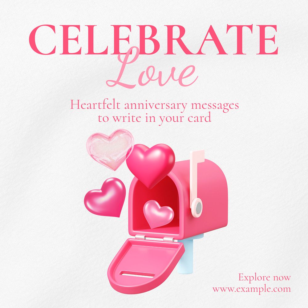 Celebrate love Instagram post template, editable text