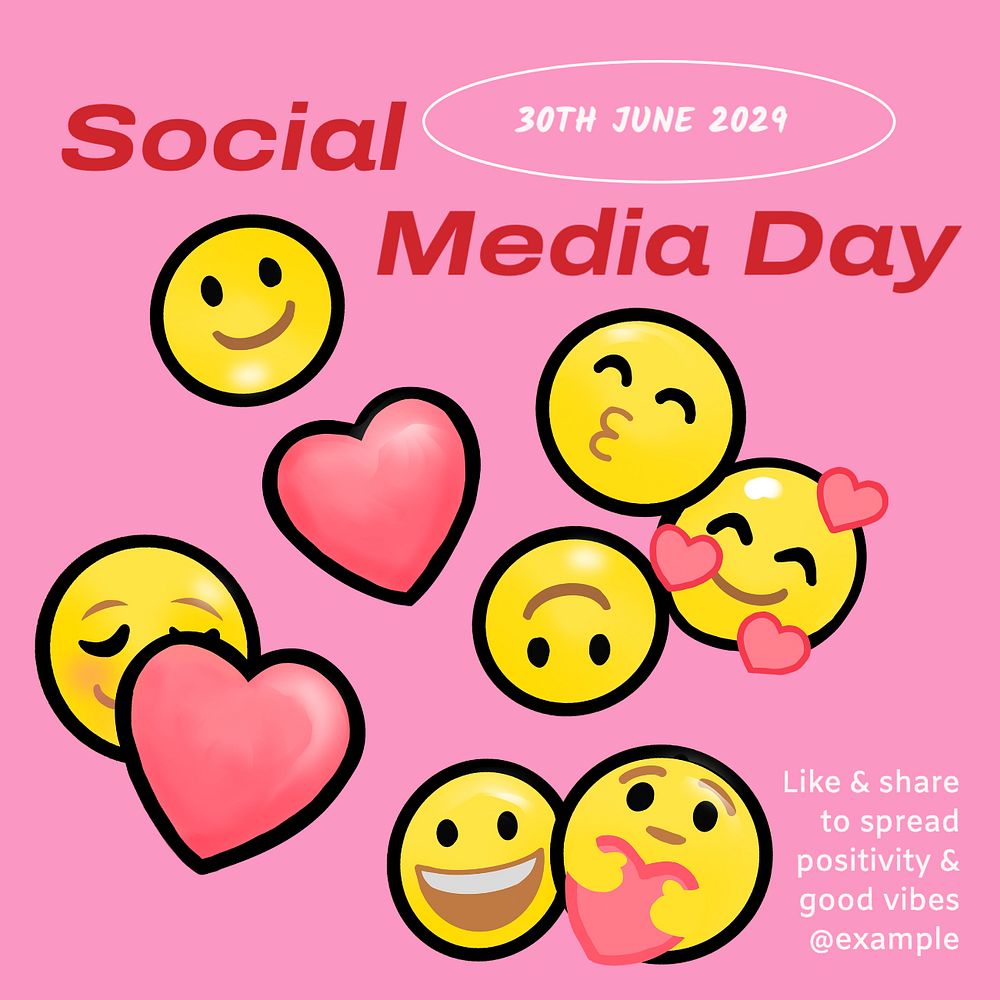 Social media day Instagram post template, editable text