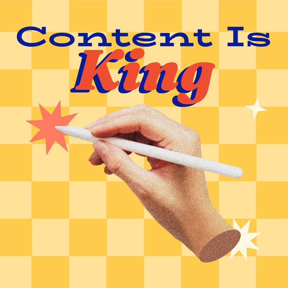 Content is king Instagram post template, editable text