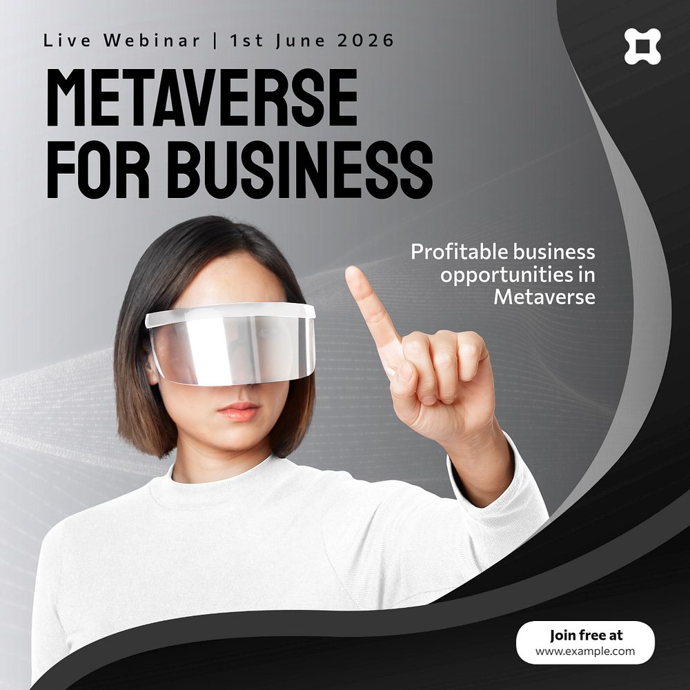 Metaverse business Instagram post template, editable text