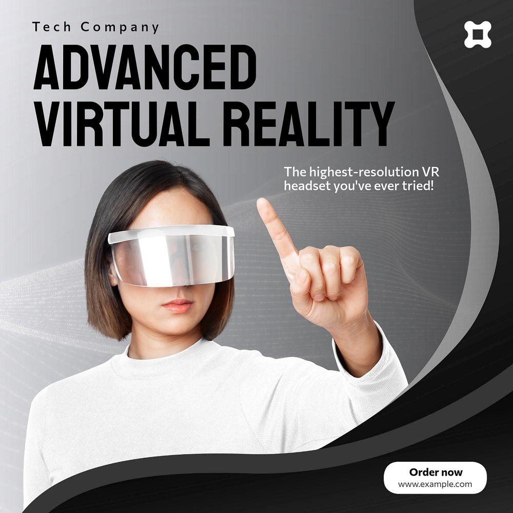 Advanced VR Instagram post template, editable text