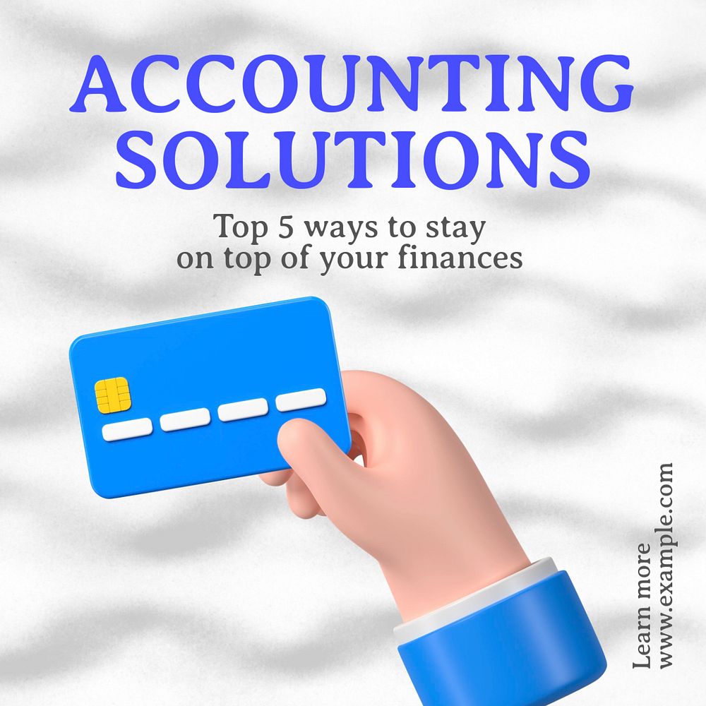 Accounting solutions Instagram post template, editable text