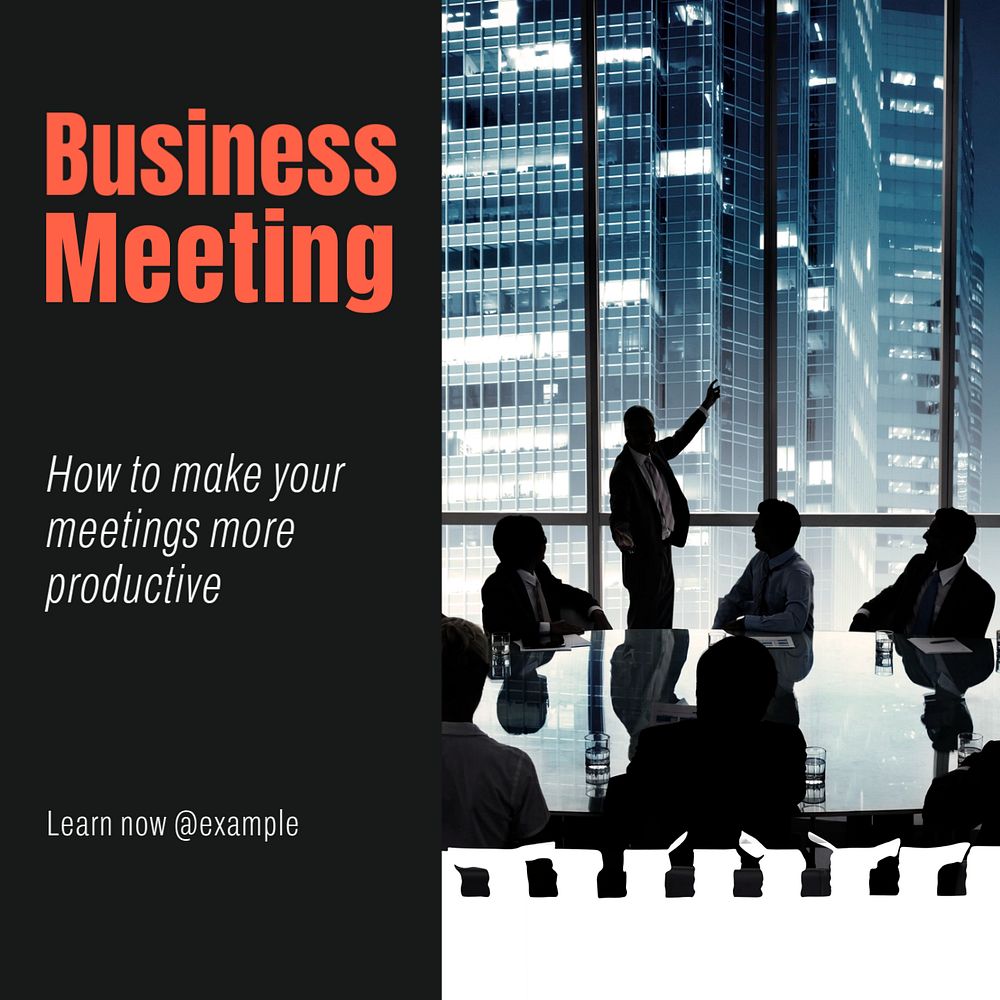 Business meeting Instagram post template, editable text