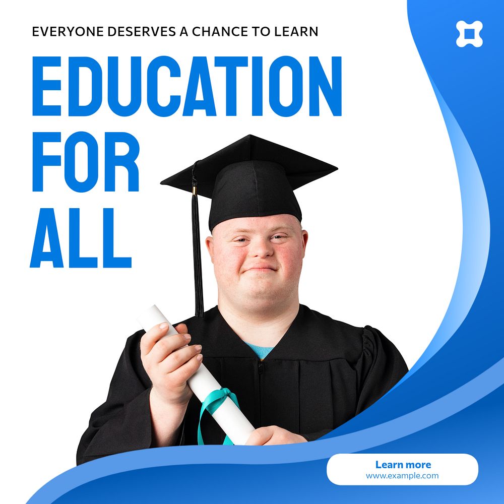 Education for all Instagram post template, editable text