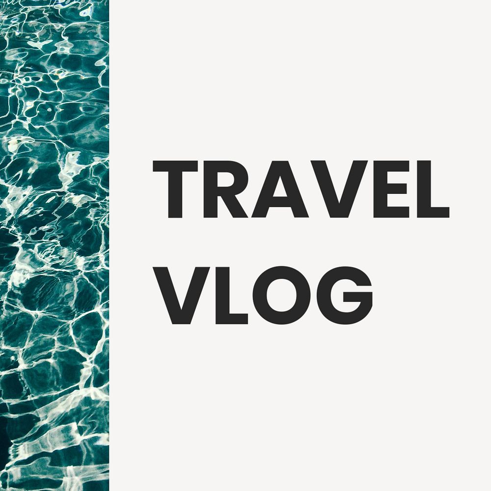 Travel vlog Instagram post template, editable text