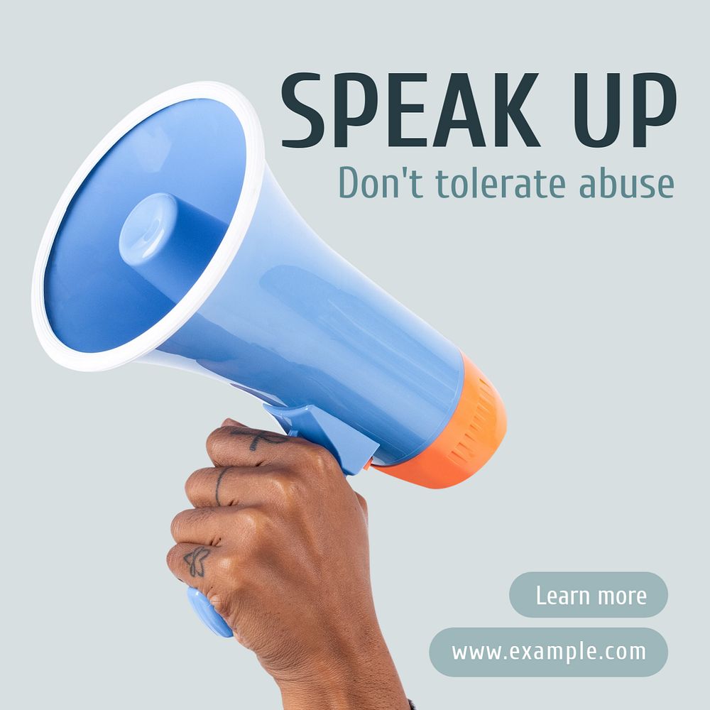 Speak up Instagram post template, editable text