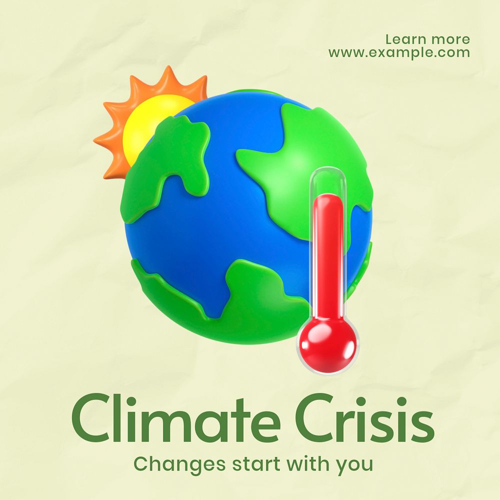 Climate crisis Instagram post template, editable text