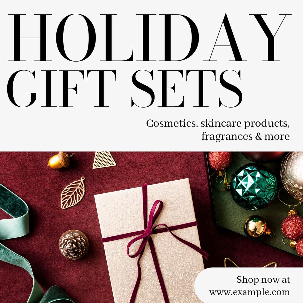 Holiday gift  Instagram post template, editable text