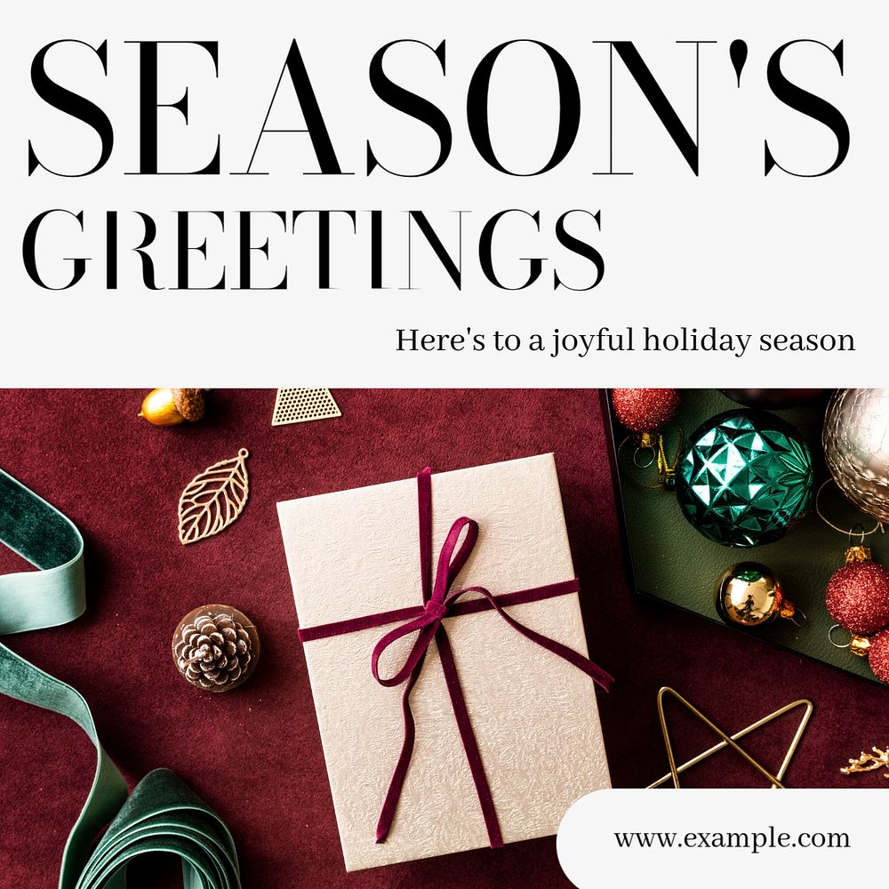 Season's greetings  Instagram post template, editable text