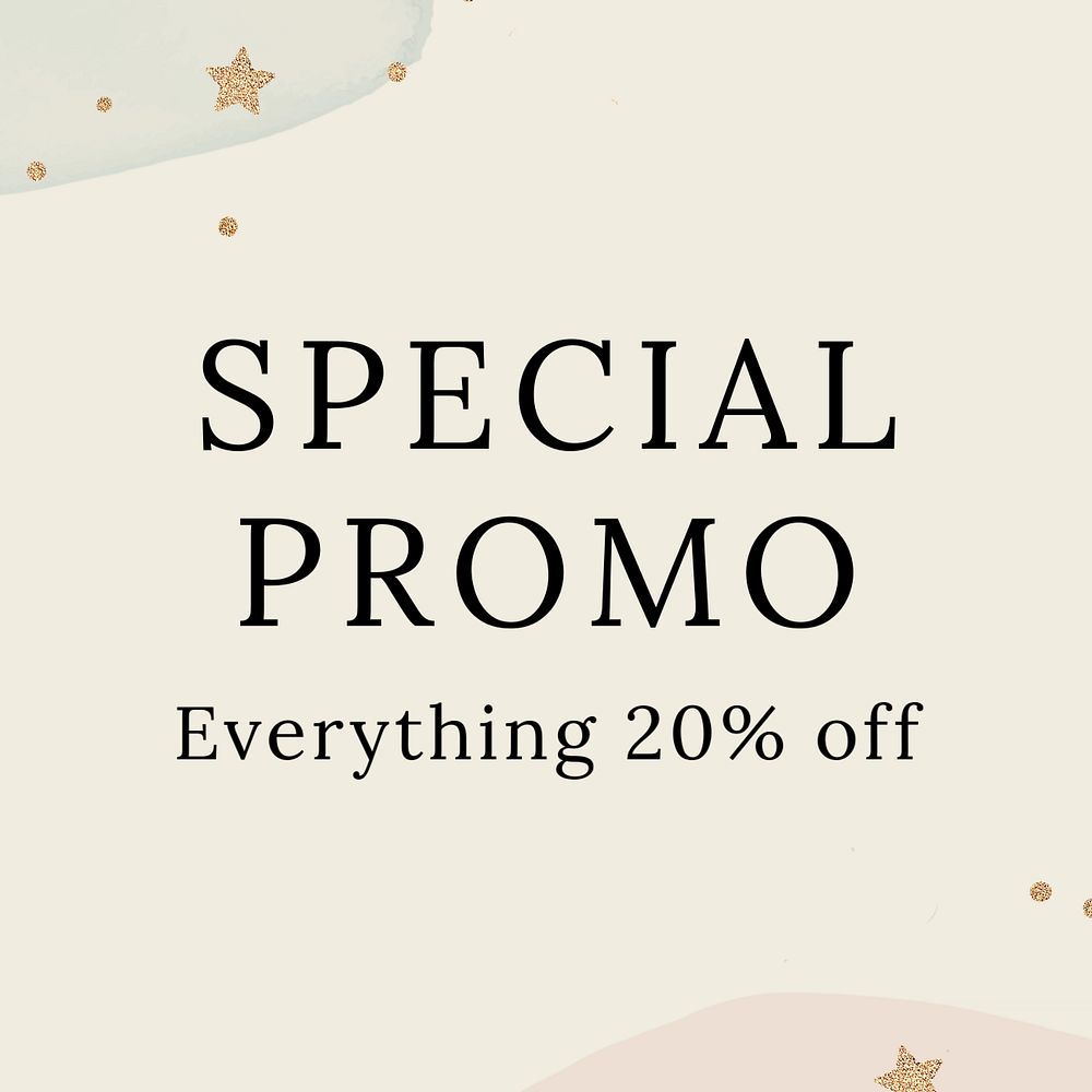 Special promo Instagram post template, editable text