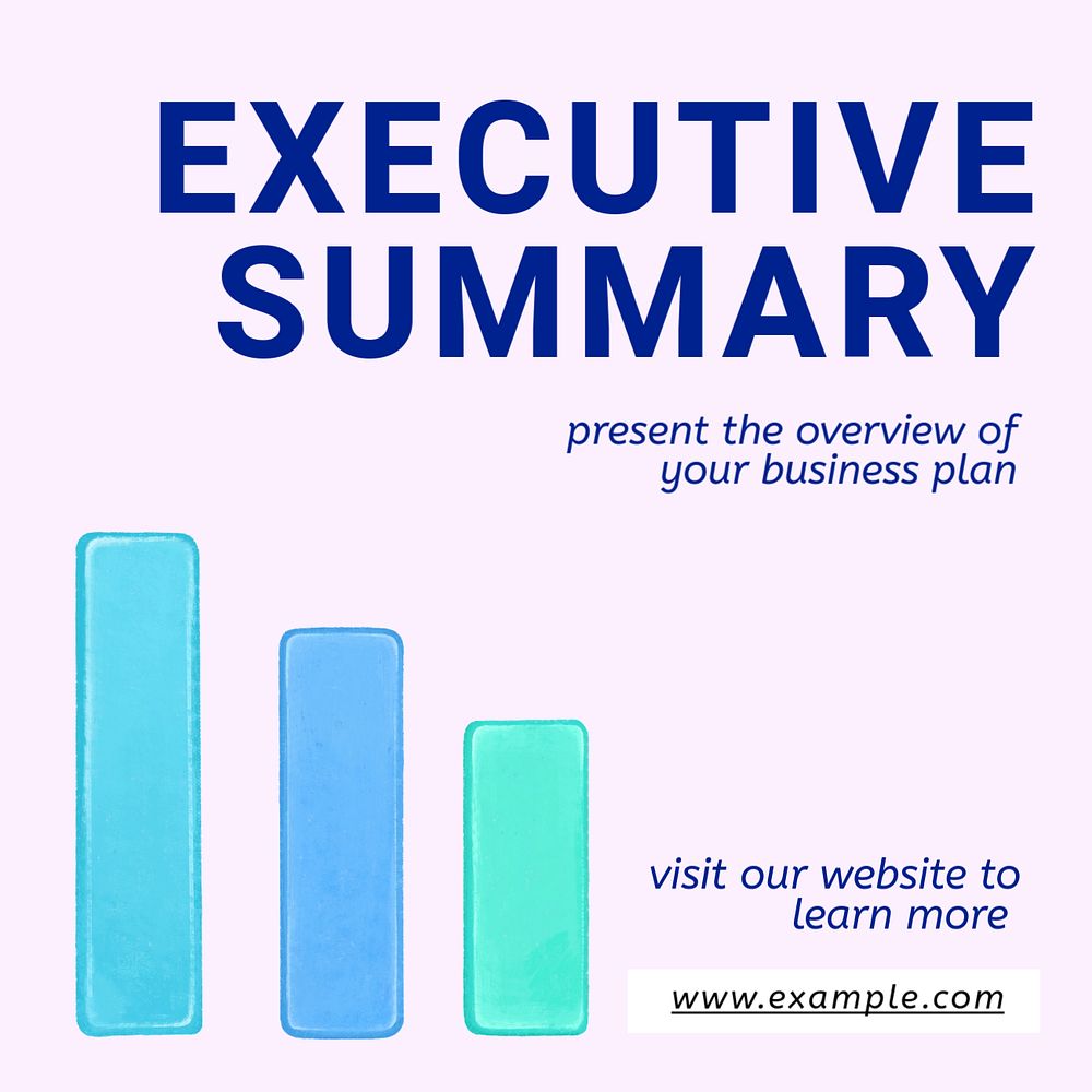 Executive summary Instagram post template, editable text