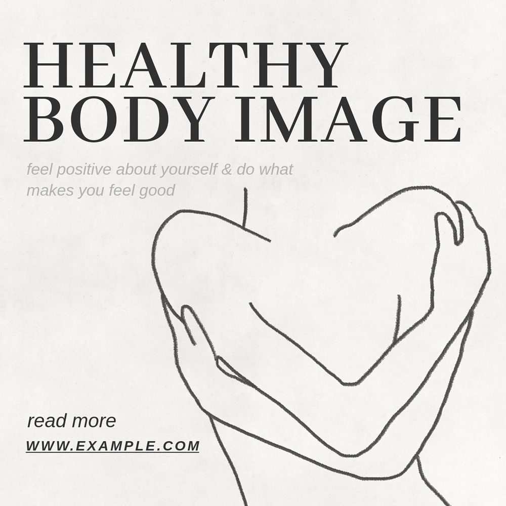 Body image Instagram post template, editable text