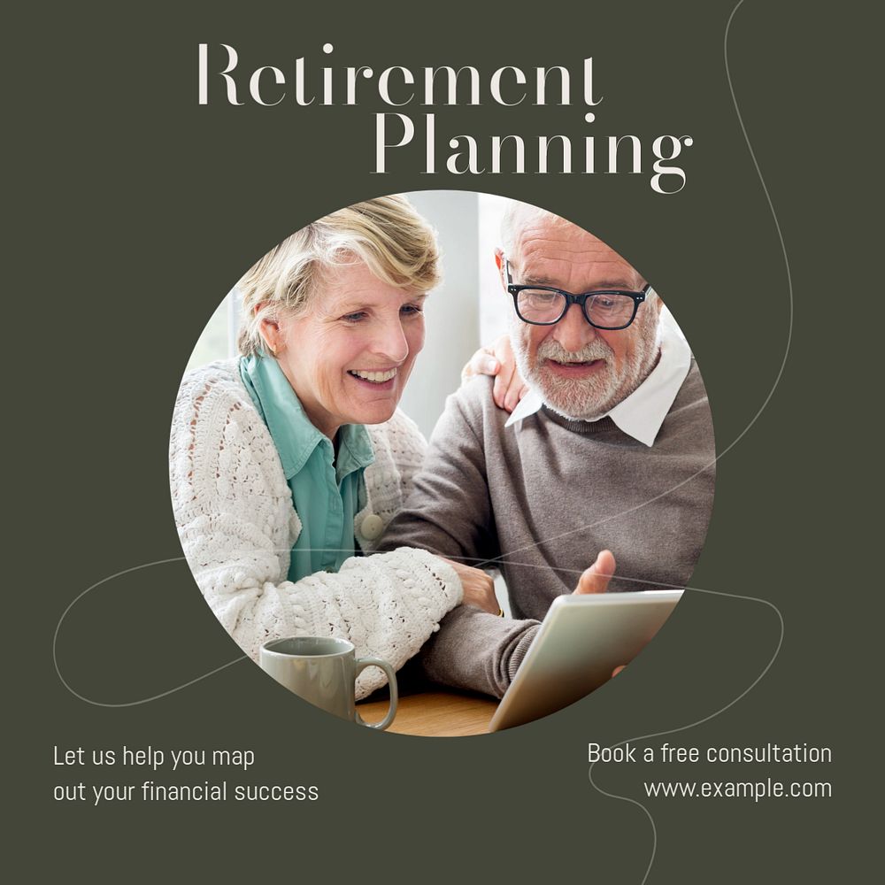 Retirement planning Instagram post template, editable text