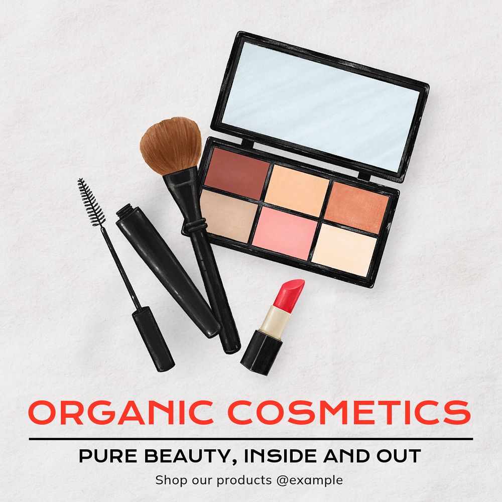 Organic cosmetics Instagram post template, editable text