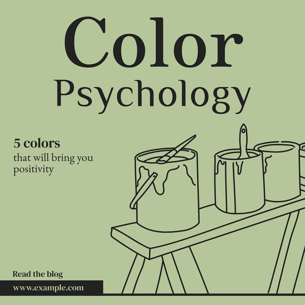 Color psychology Instagram post template, editable text