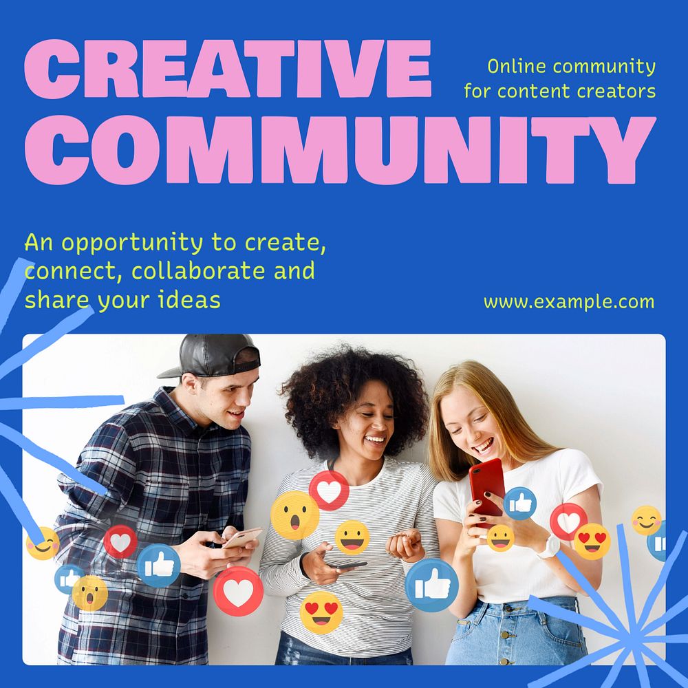 Creative Community Instagram post template, editable text