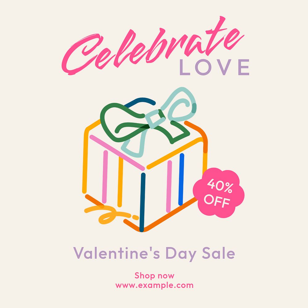 Celebrate love sale Instagram post template, editable text