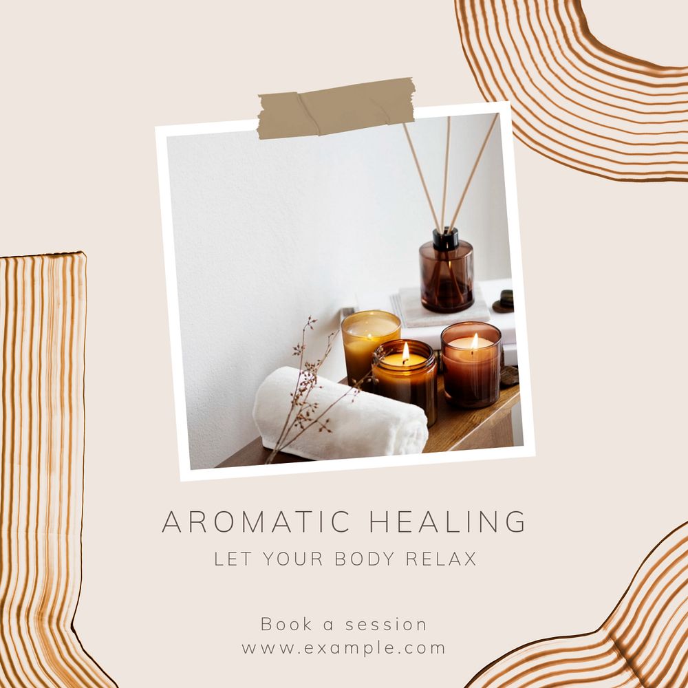 Aromatherapy Instagram post template, editable text