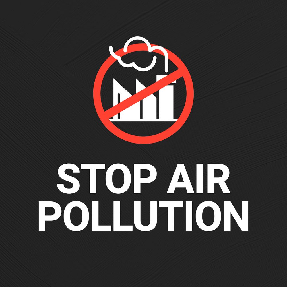 Stop air pollution Instagram post template, editable text