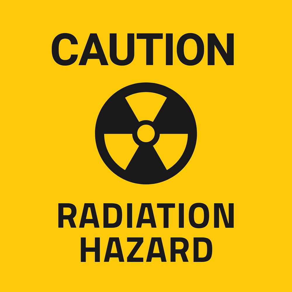 Radiation hazard Instagram post template, editable text