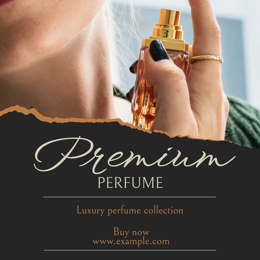 Premium perfume Instagram post template, editable text