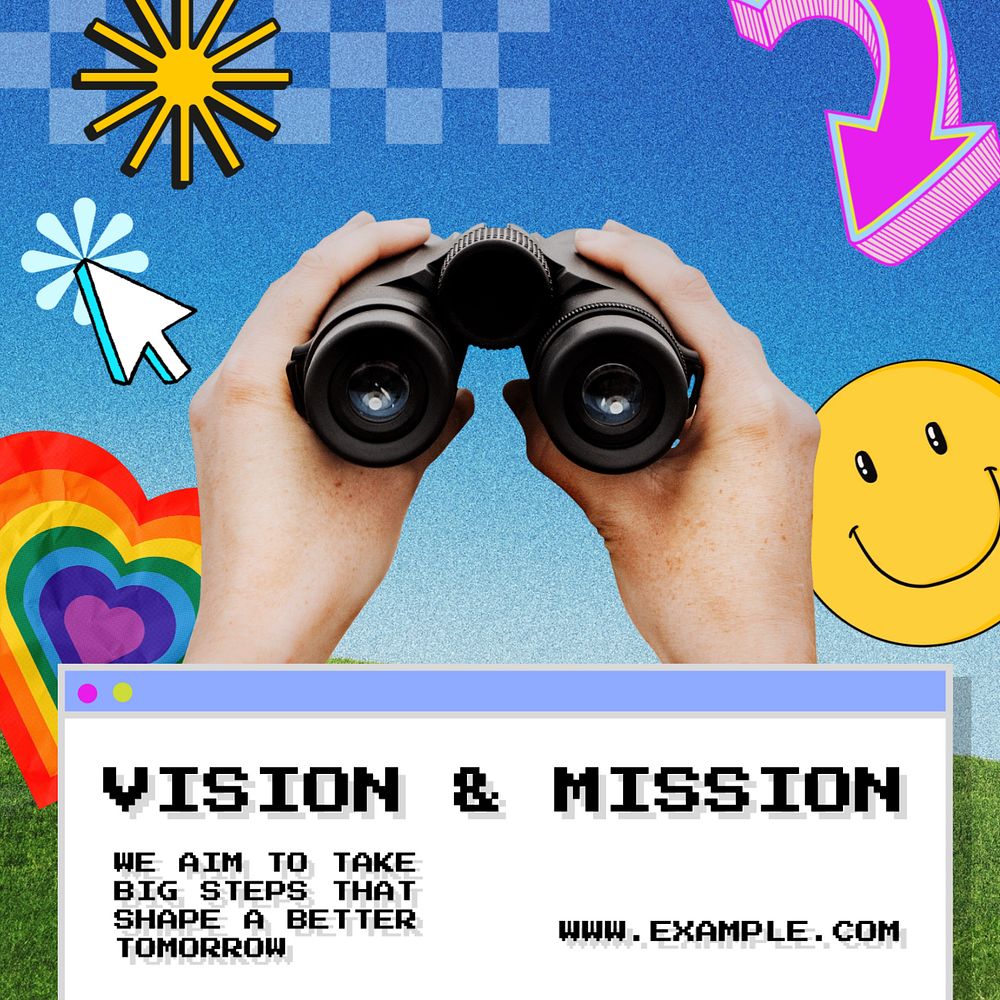 Company vision & mission Instagram post template, editable text