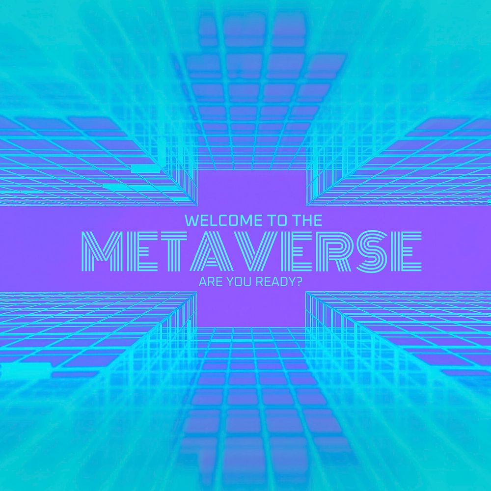 Metaverse Instagram post template, editable text