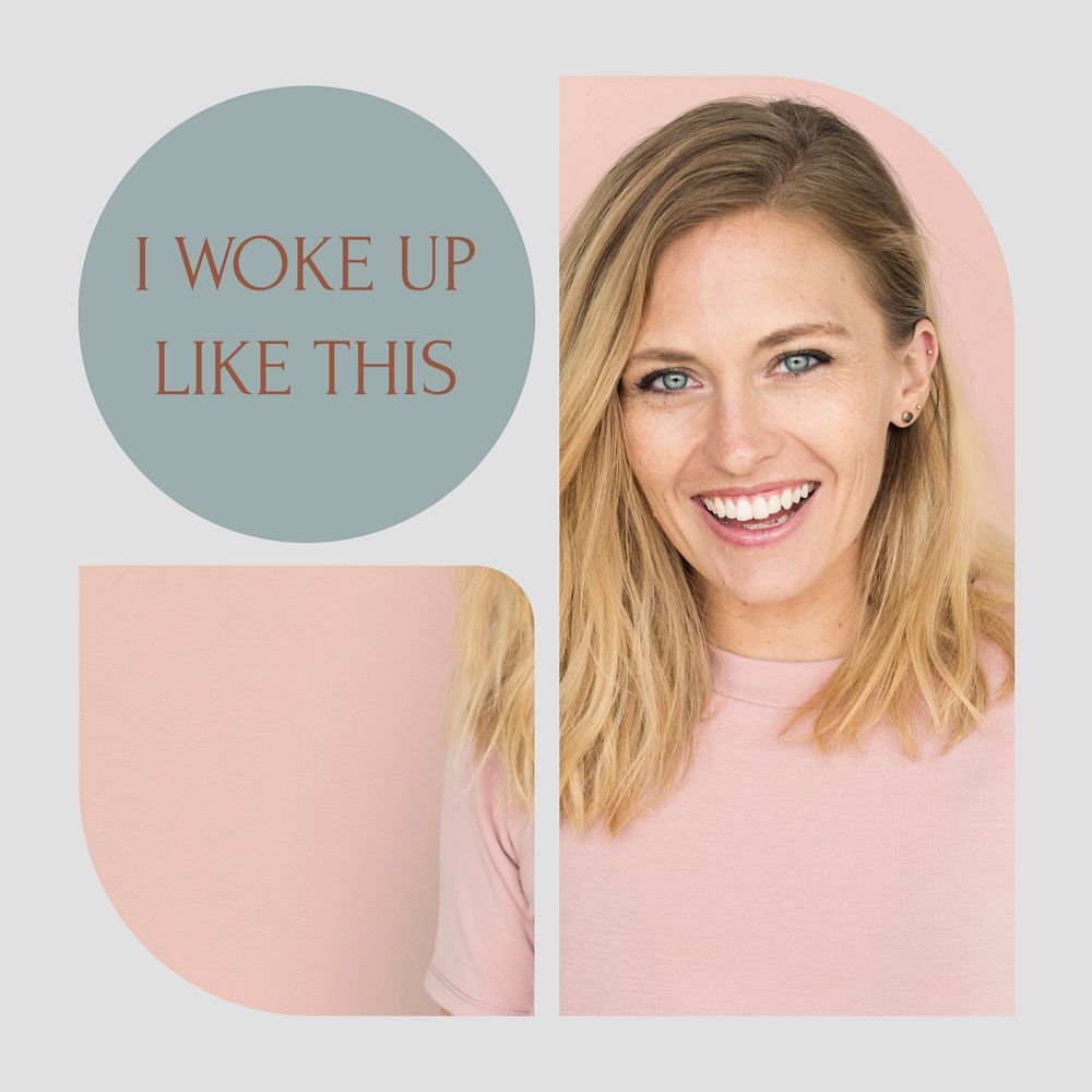 Woke up like this Instagram post template, editable design