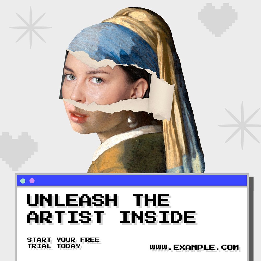 Unleash the artist inside Instagram post template, editable text