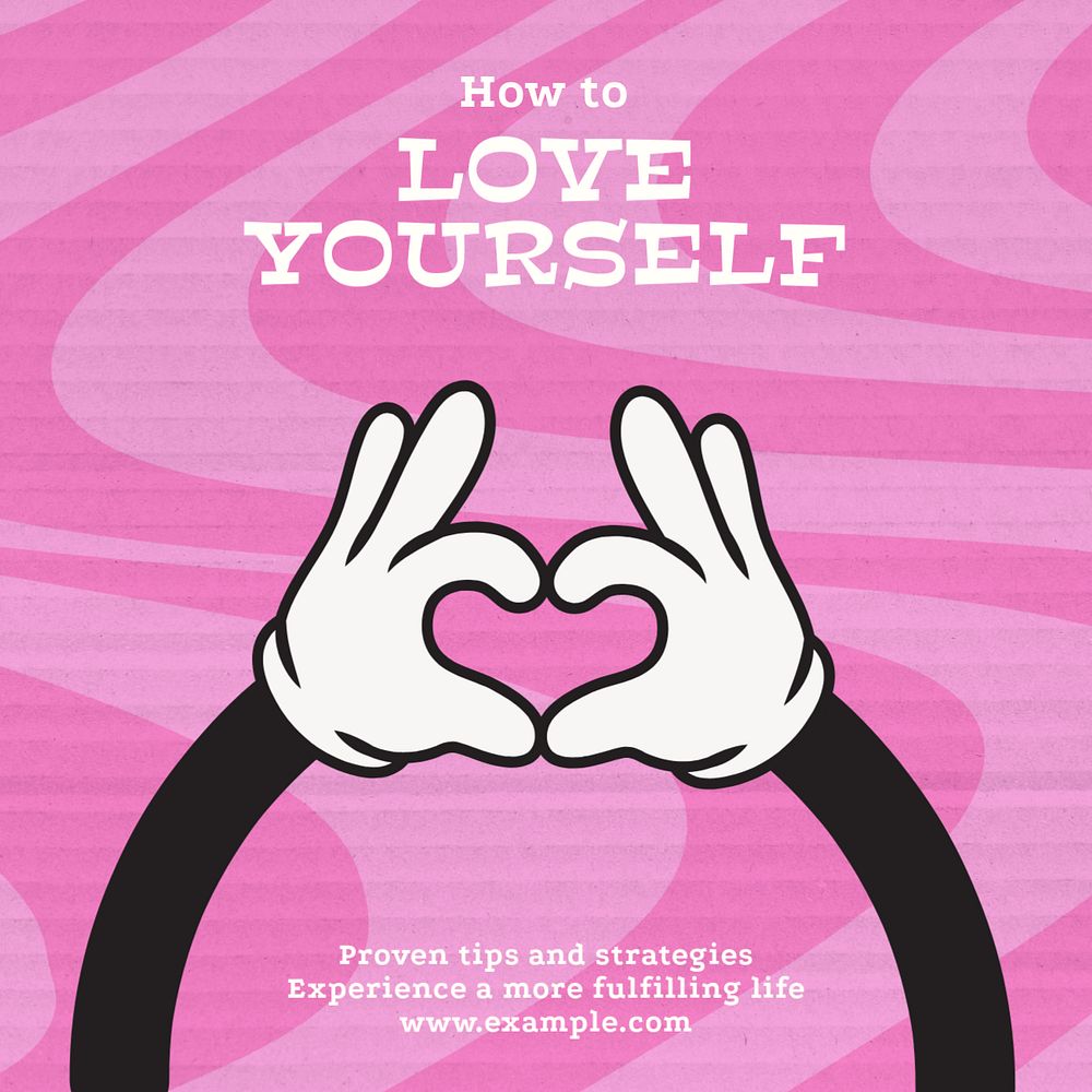 Love yourself Instagram post template, editable text