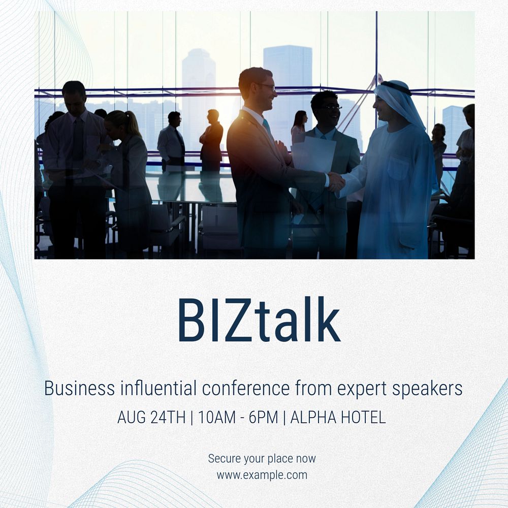 Business conference Instagram post template, editable text