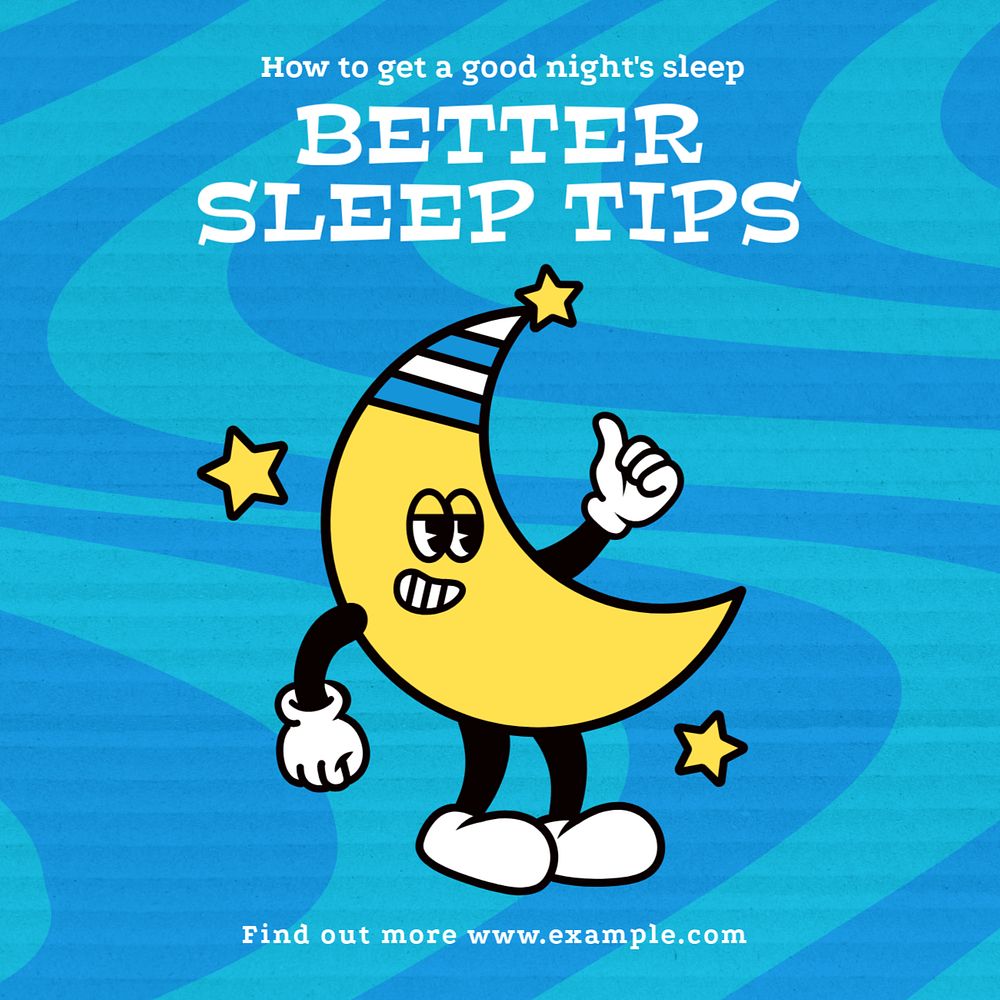 Better sleep tips Instagram post template, editable text