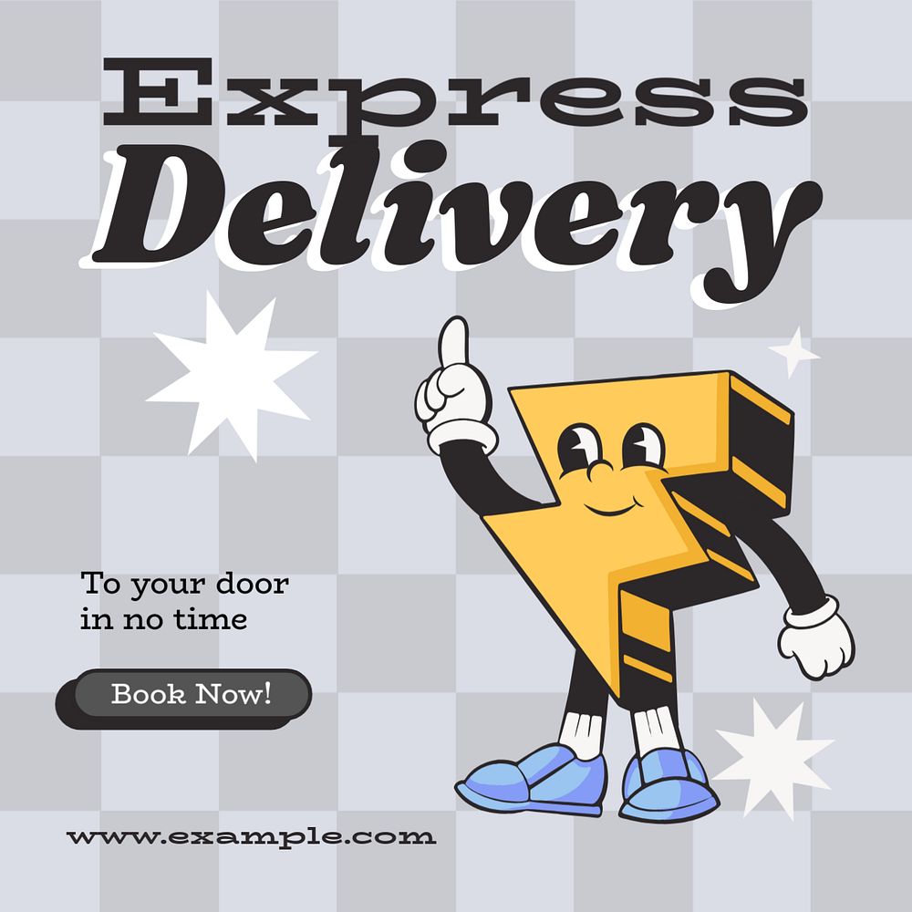 Express delivery Instagram post template, editable text