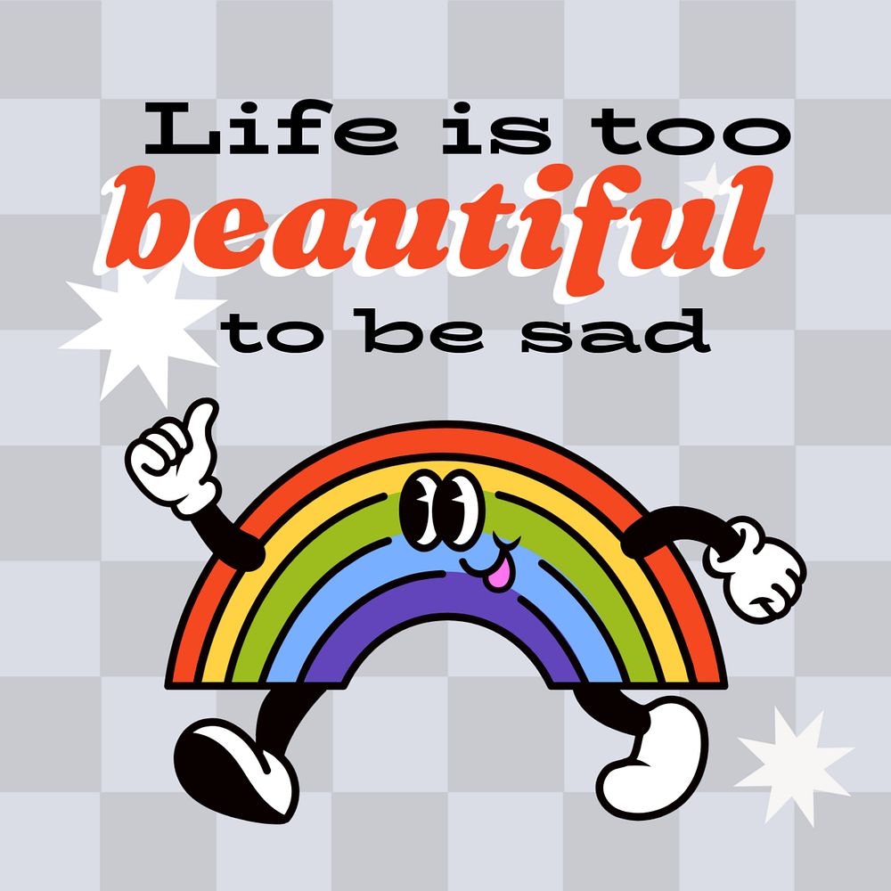 Life is too beautiful Instagram post template, editable text