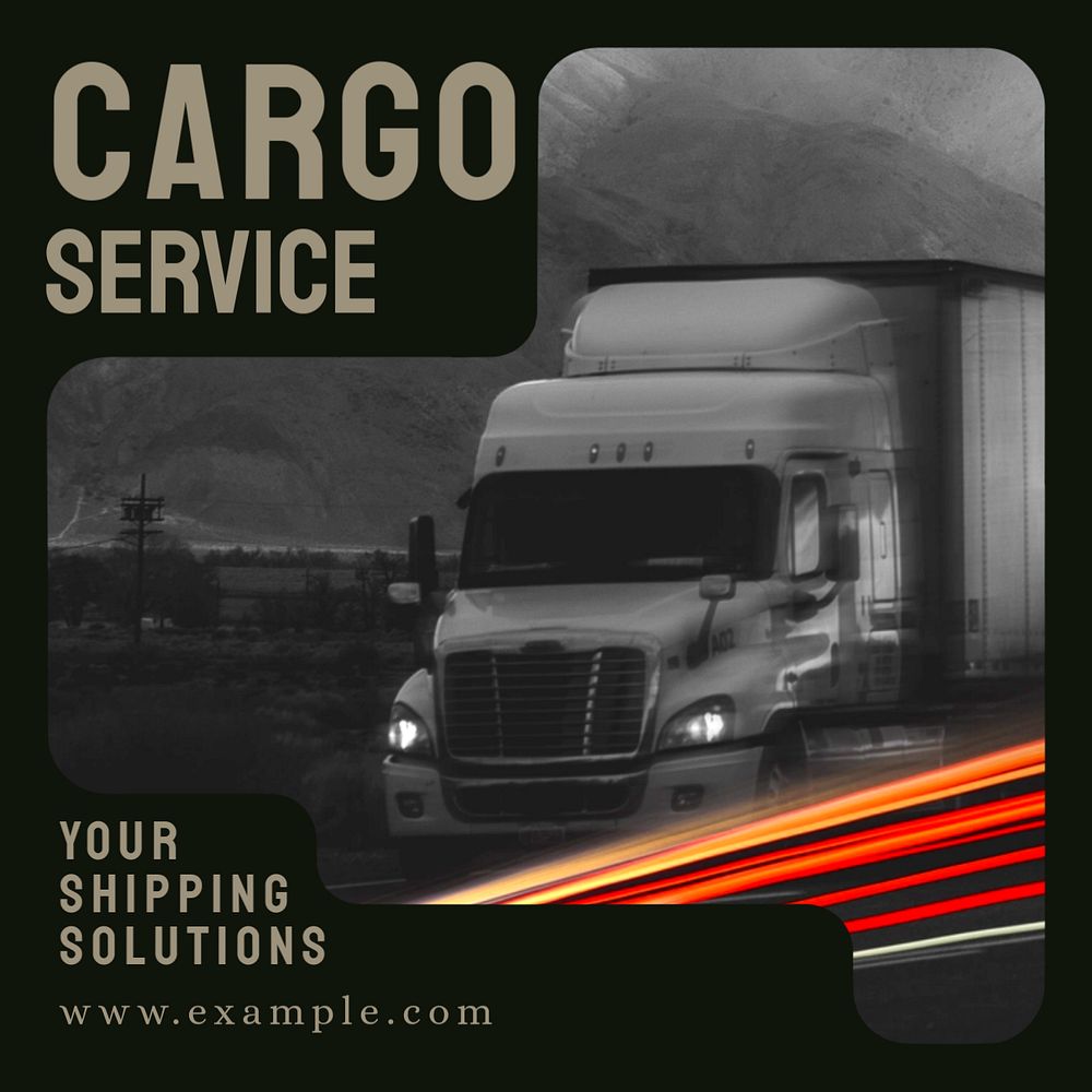 Cargo service Instagram post template, editable text