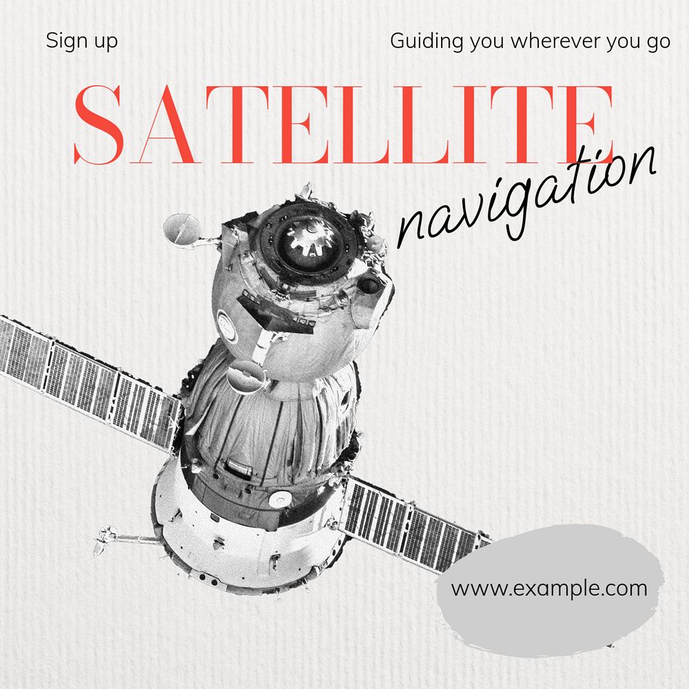 Satellite technology Instagram post template, editable text