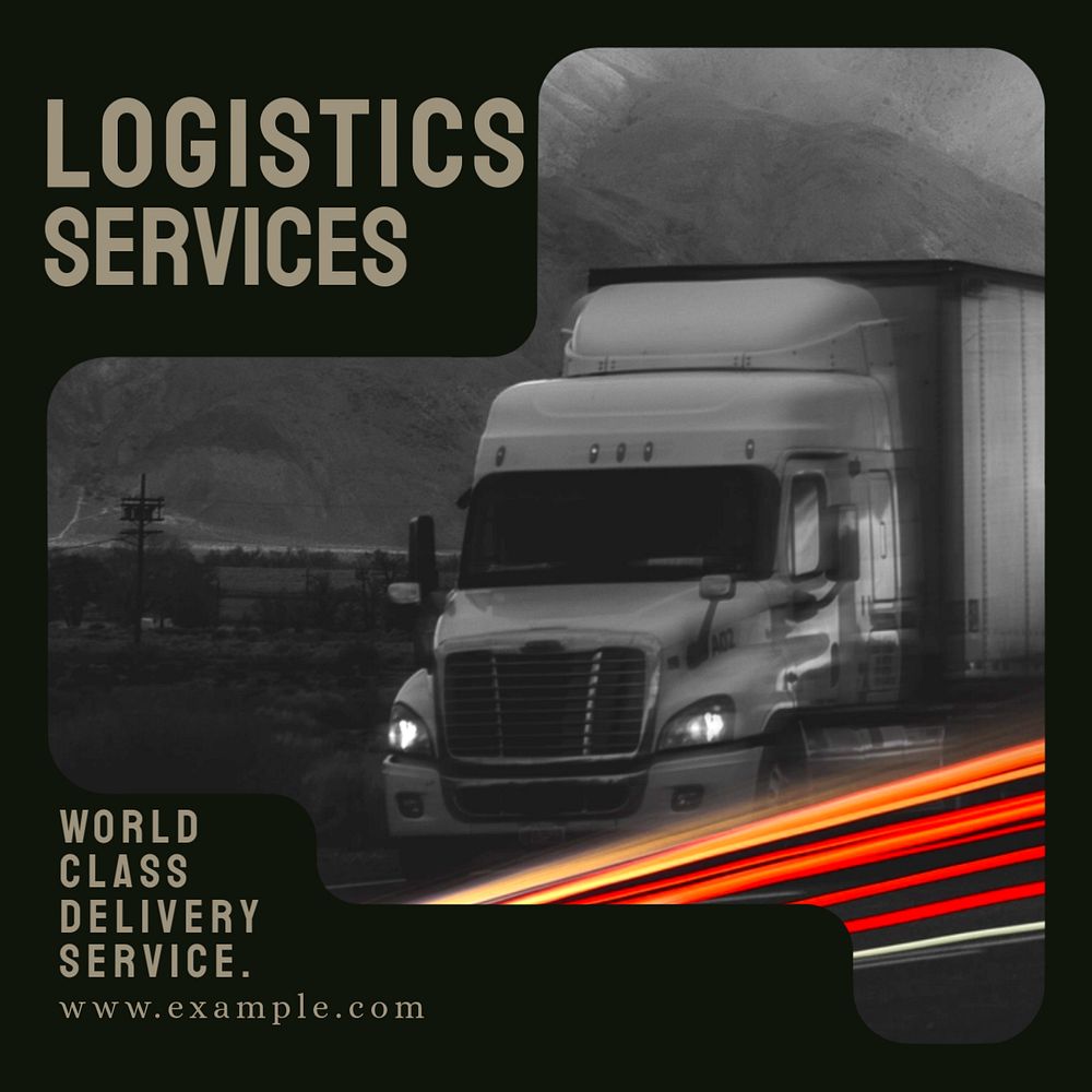 Logistic services Instagram post template, editable text