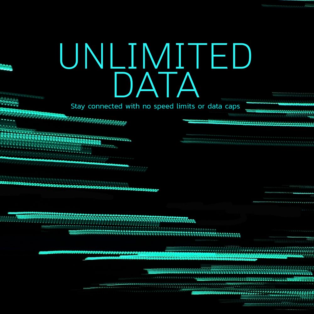 Unlimited internet data Instagram post template, editable text