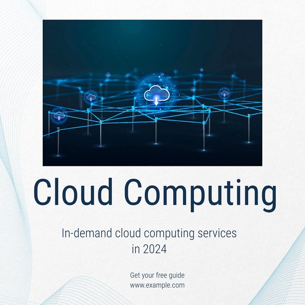 Cloud computing Instagram post template, editable text