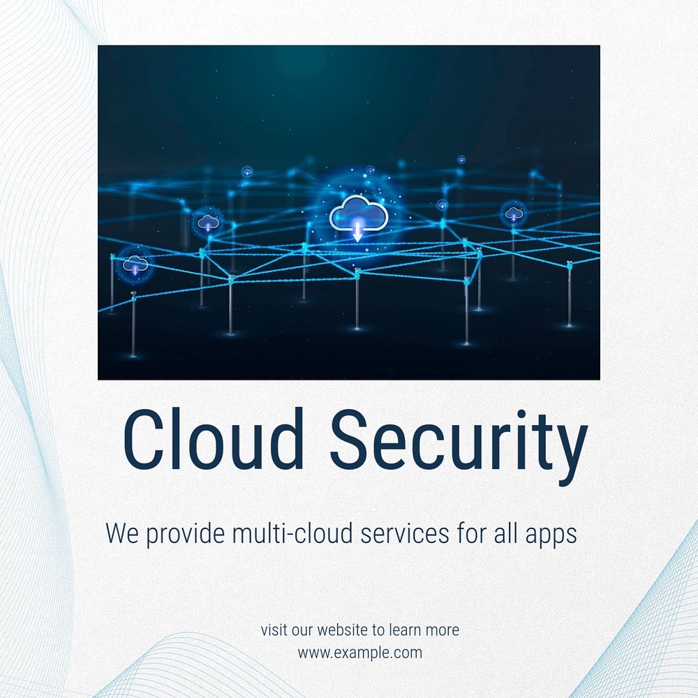 Cloud security Instagram post template, editable text