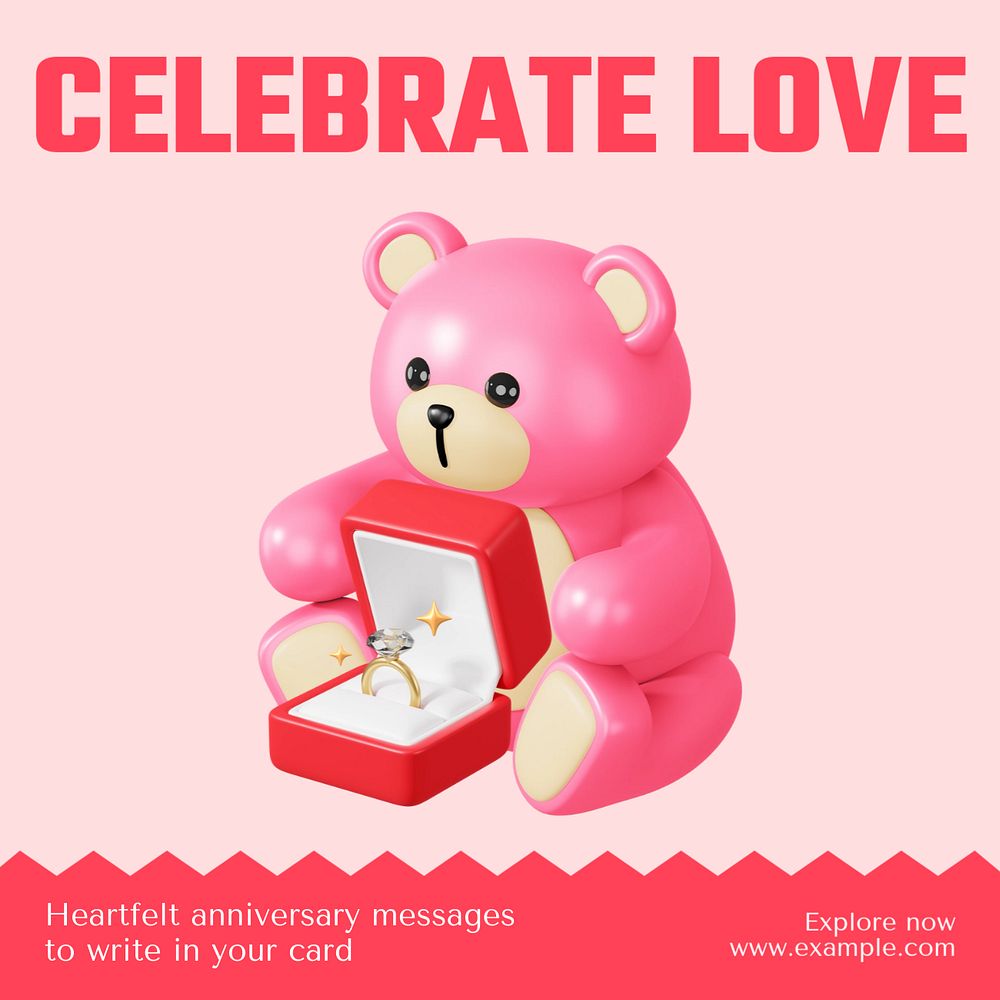 Celebrate love Instagram post template, editable text