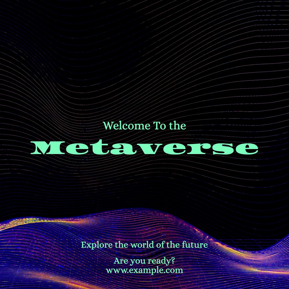 Metaverse Instagram post template, editable text