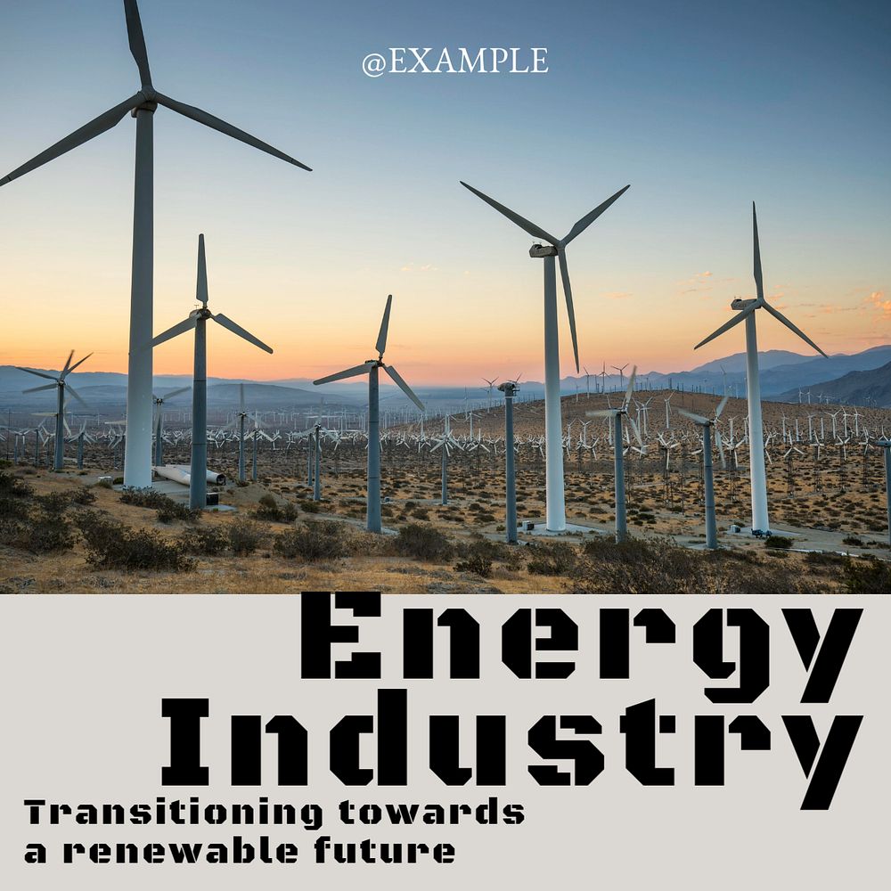 Energy industry Instagram post template, editable text