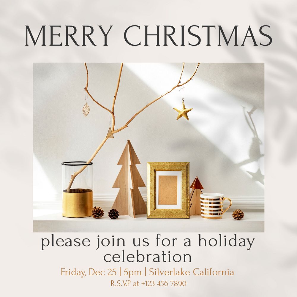 Christmas celebration Instagram post template, editable text