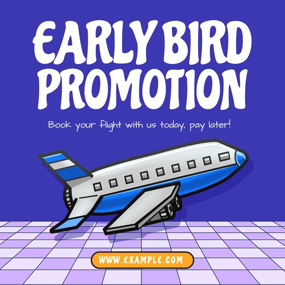 Flight promotion Instagram post template, editable text