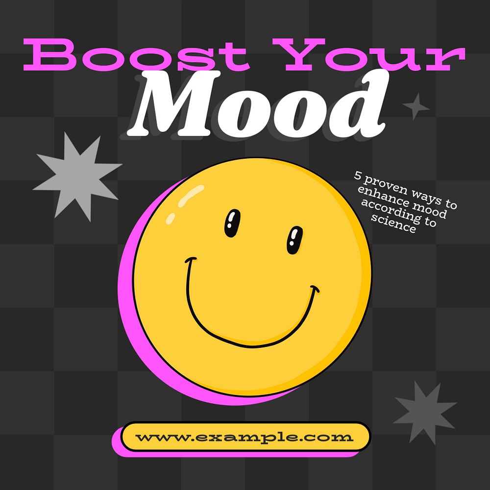 Boost your mood Instagram post template, editable text