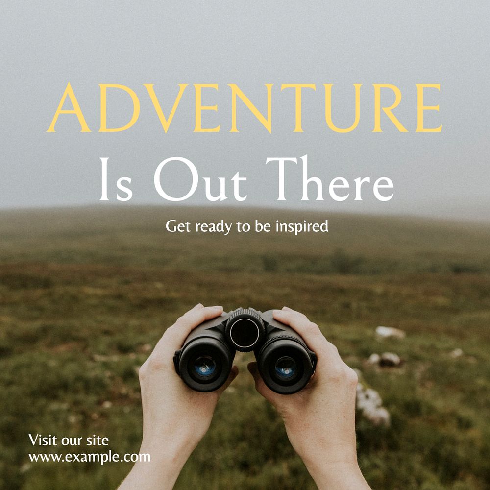 Adventure Instagram post template, editable text