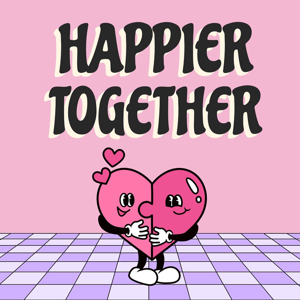 Happier Together Instagram post template, editable text