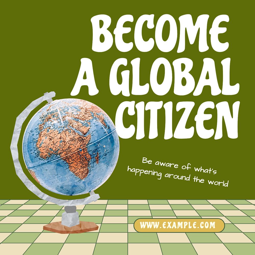 Global citizen Instagram post template, editable text